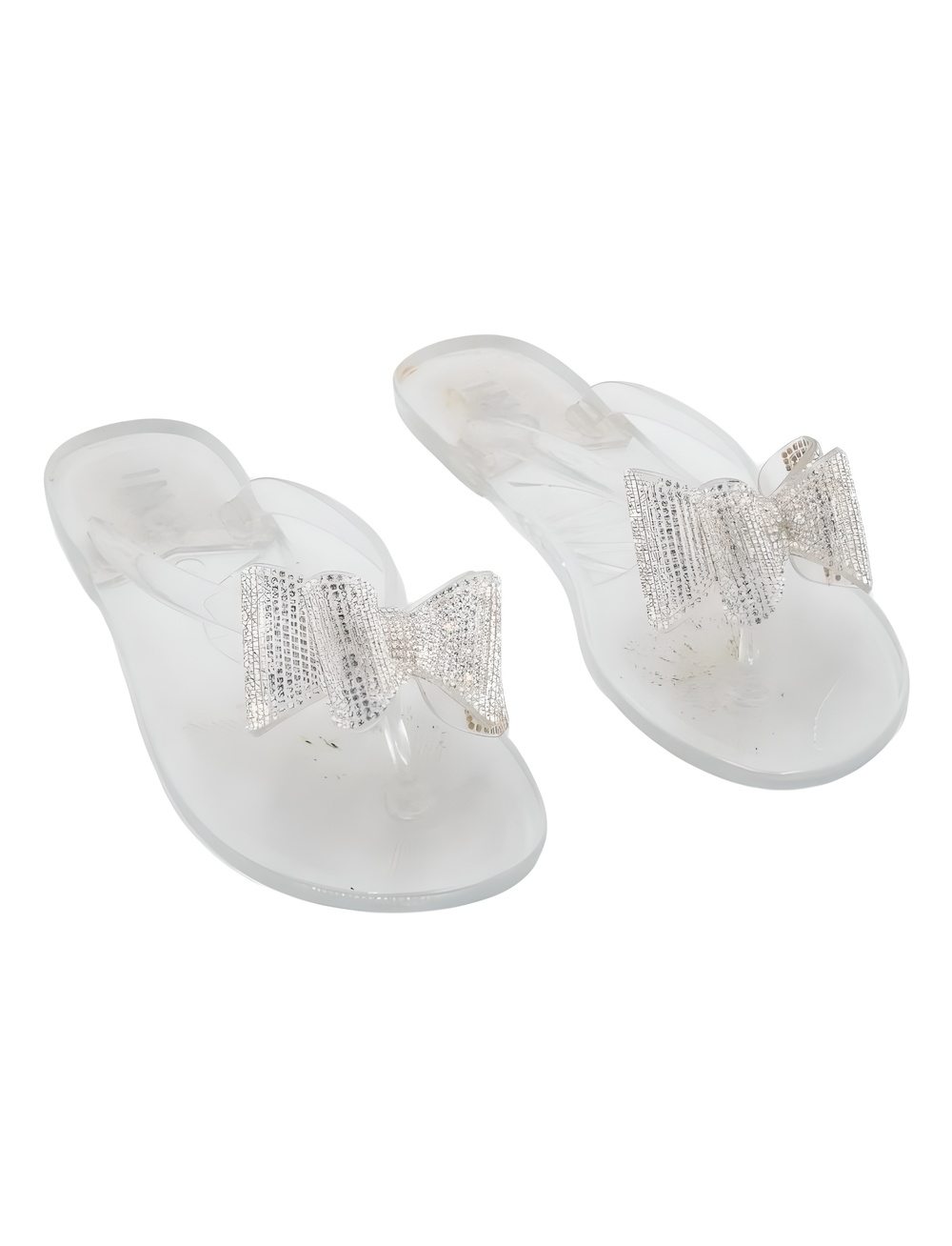 I.N.C. International Concepts Madena Bow Jelly Sandals Rhinestone Clear Size 7M - Picture 1 of 6